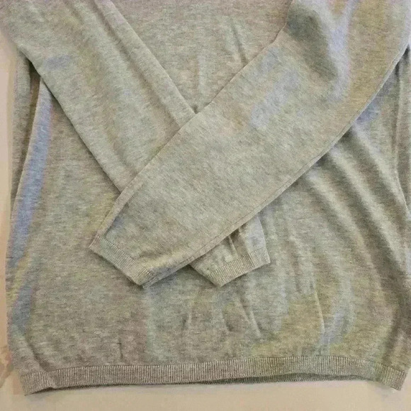 Lacoste Womens V-Neck Cotton Pullover Sweater Size 40/Medium Gray - Picture 3 of 9